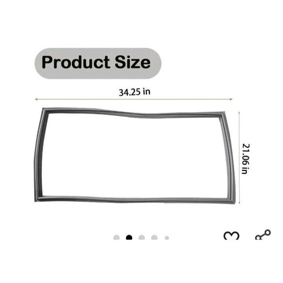 Whirlpool WPW10714545 Refrigerator Bottom Freezer Door Gasket, Gray - Picture 2 of 10